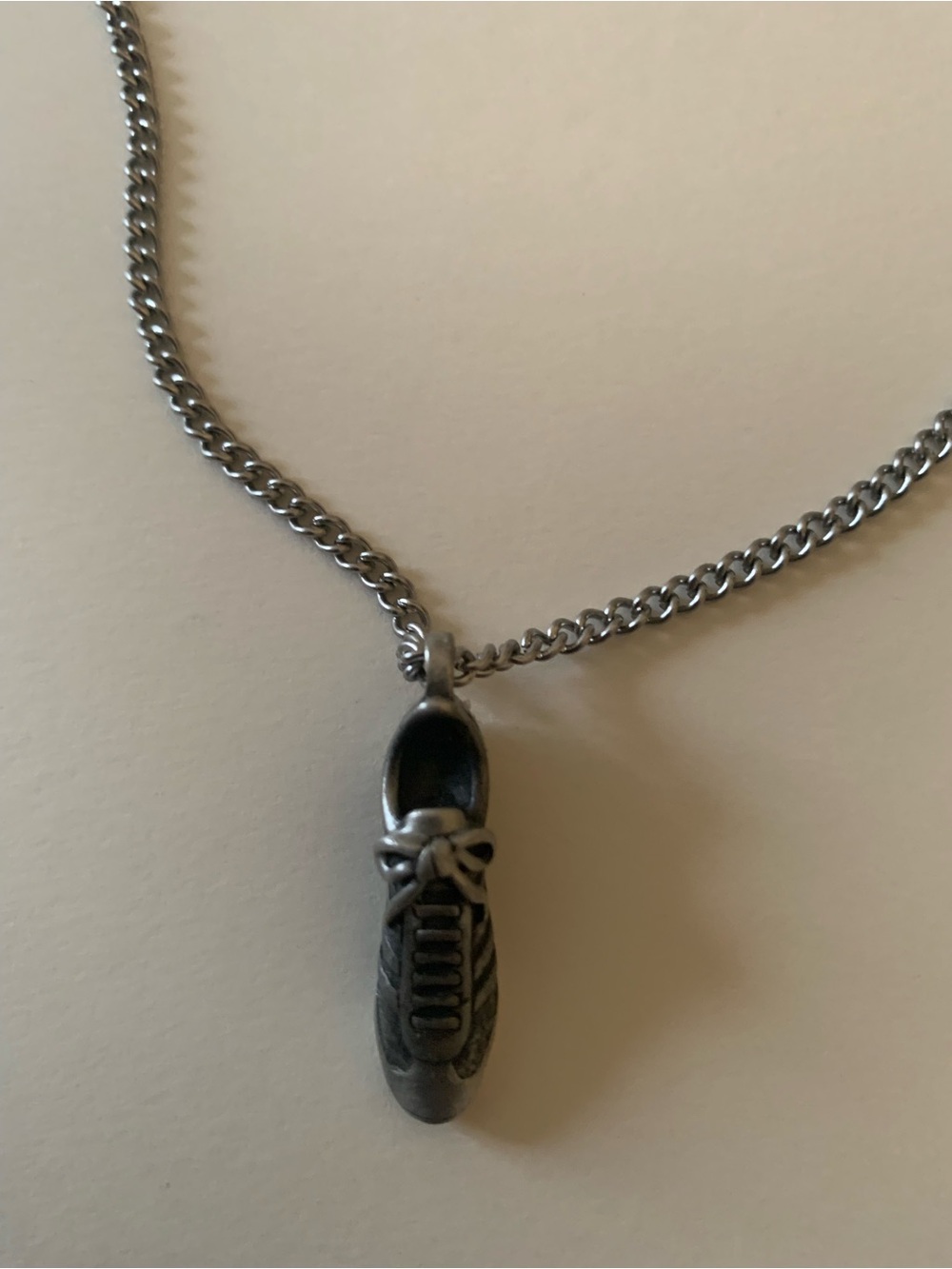Men's Silver Sneaker Pendant Necklace - Unbranded